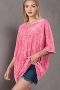 Acid Wash Cotton Oversized Tee Zenana