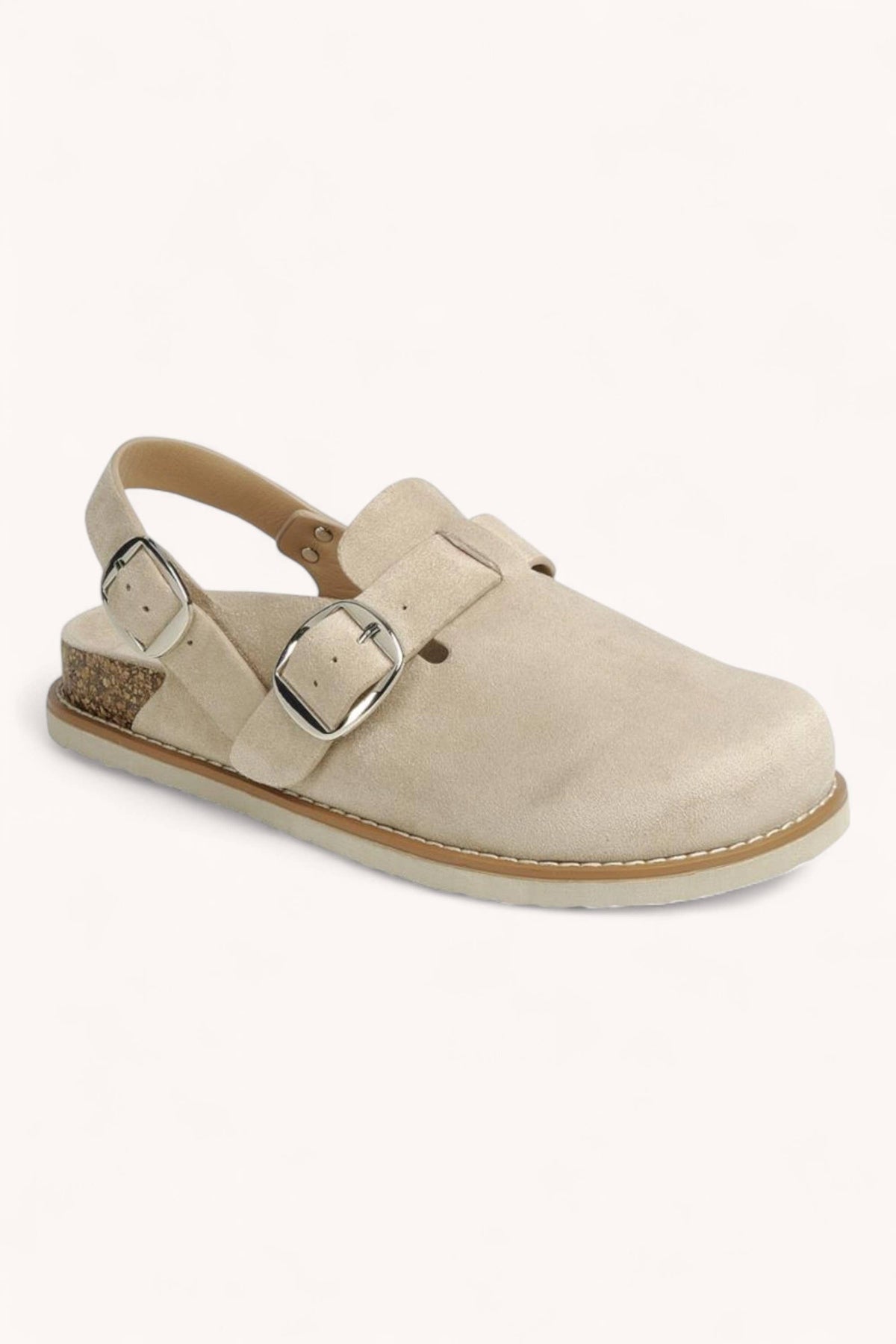 BUCKLED SLINGBACK STRAP CLOG SANDALS