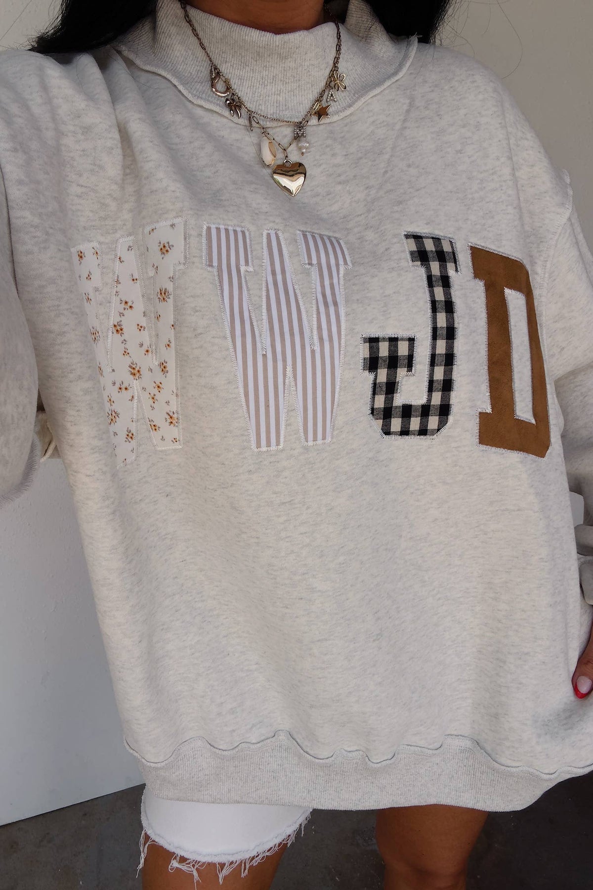 WWJD Embroidered Mock Neck Sweatshirt (S-4X)