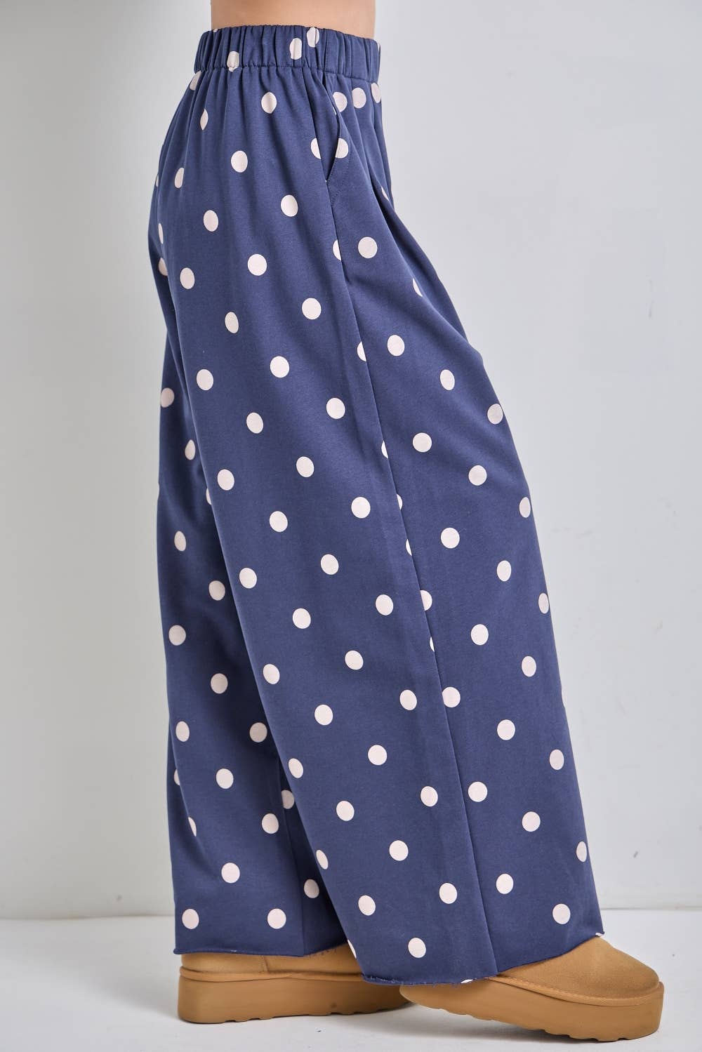 PLUS  Polka Dot Print Wide-Leg  Lounge Pants