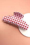 STRIPE PLAID OVAL HAIR CLAW CLIPS