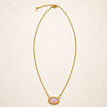 OVAL GEMSTONE CHARM PENDANT NECKLACE | 40NK9661