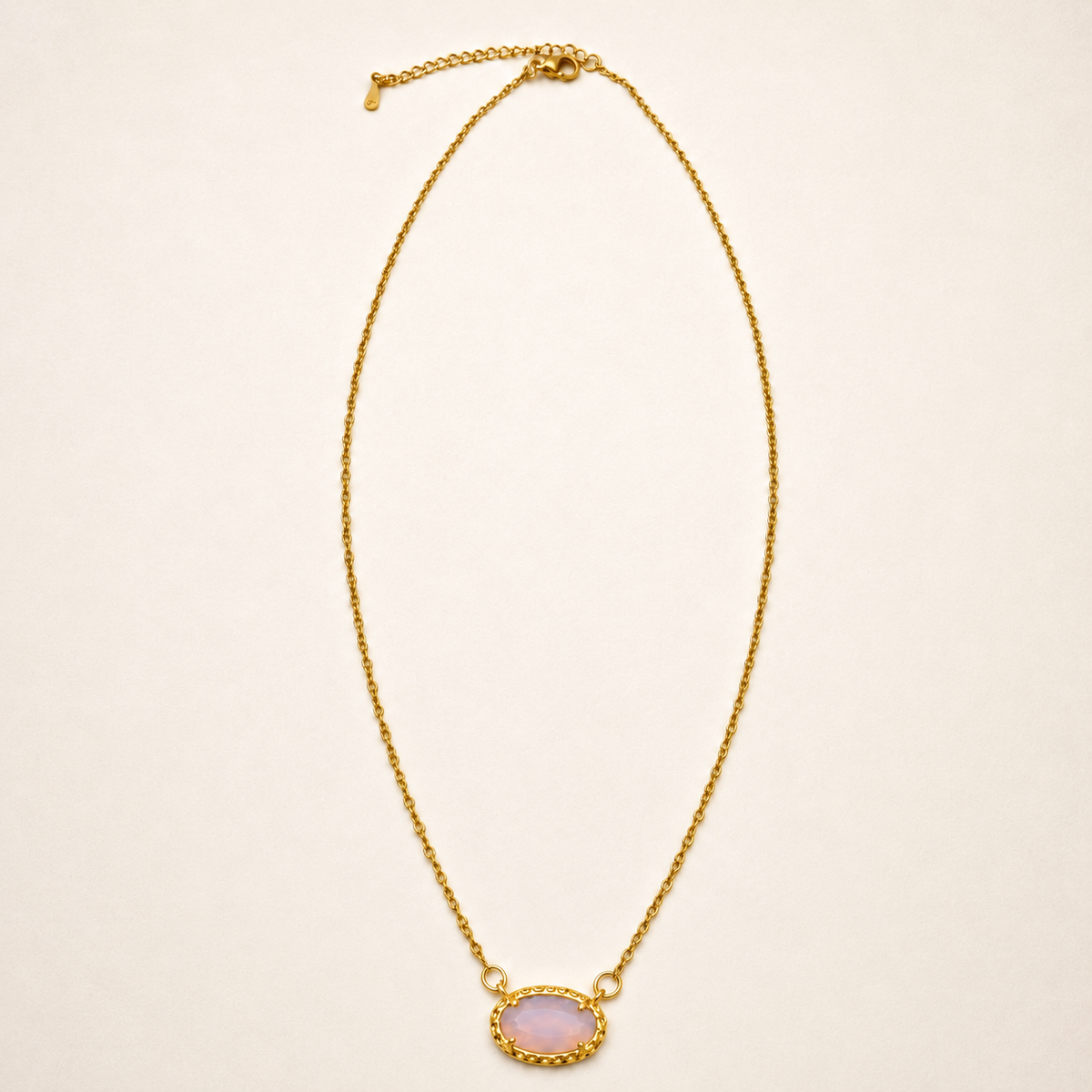 OVAL GEMSTONE CHARM PENDANT NECKLACE | 40NK9661