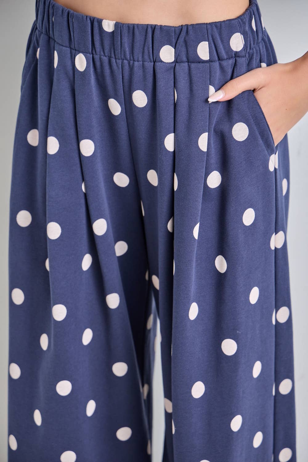 PLUS  Polka Dot Print Wide-Leg  Lounge Pants