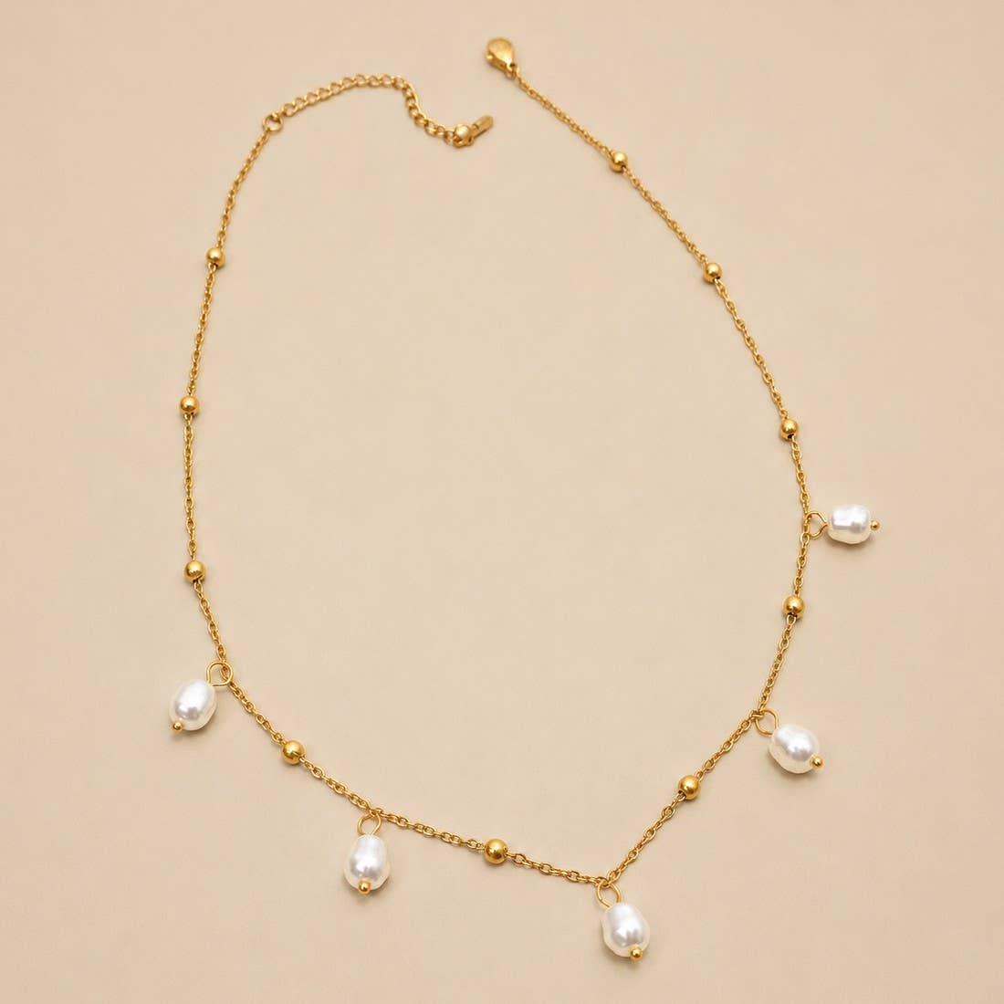 STAINLESS STEEL TARNISH FREE PEARL NECKLACE