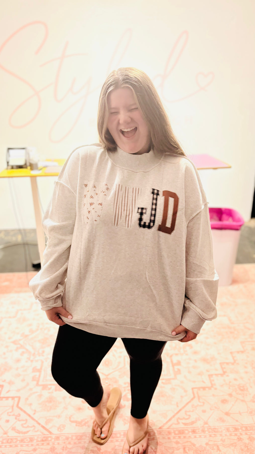 WWJD Embroidered Mock Neck Sweatshirt (S-4X)