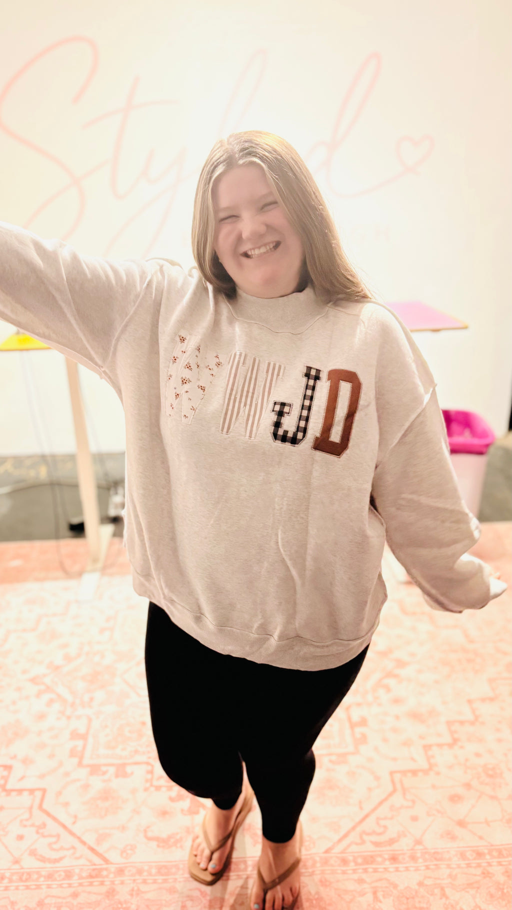 WWJD Embroidered Mock Neck Sweatshirt (S-4X)