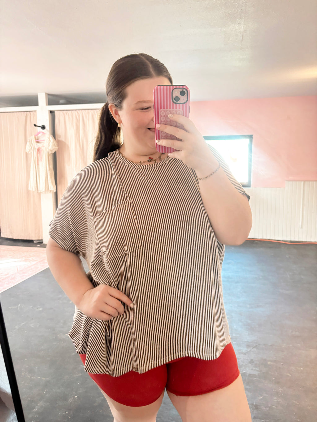 Corded Rib Oversized Short Sleeve Top Zenana