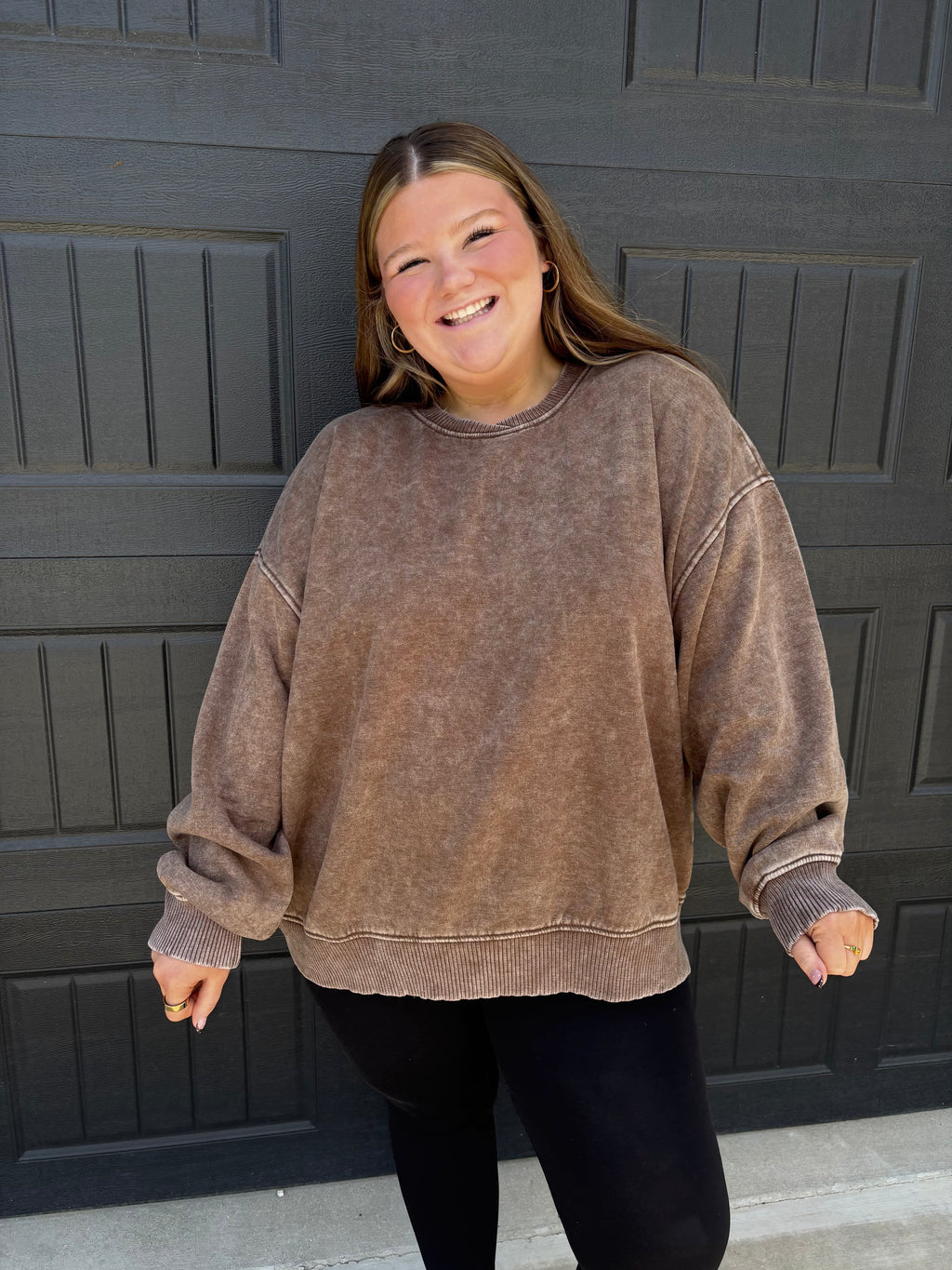 `Wash Fleece Oversized Pullover  Zenana