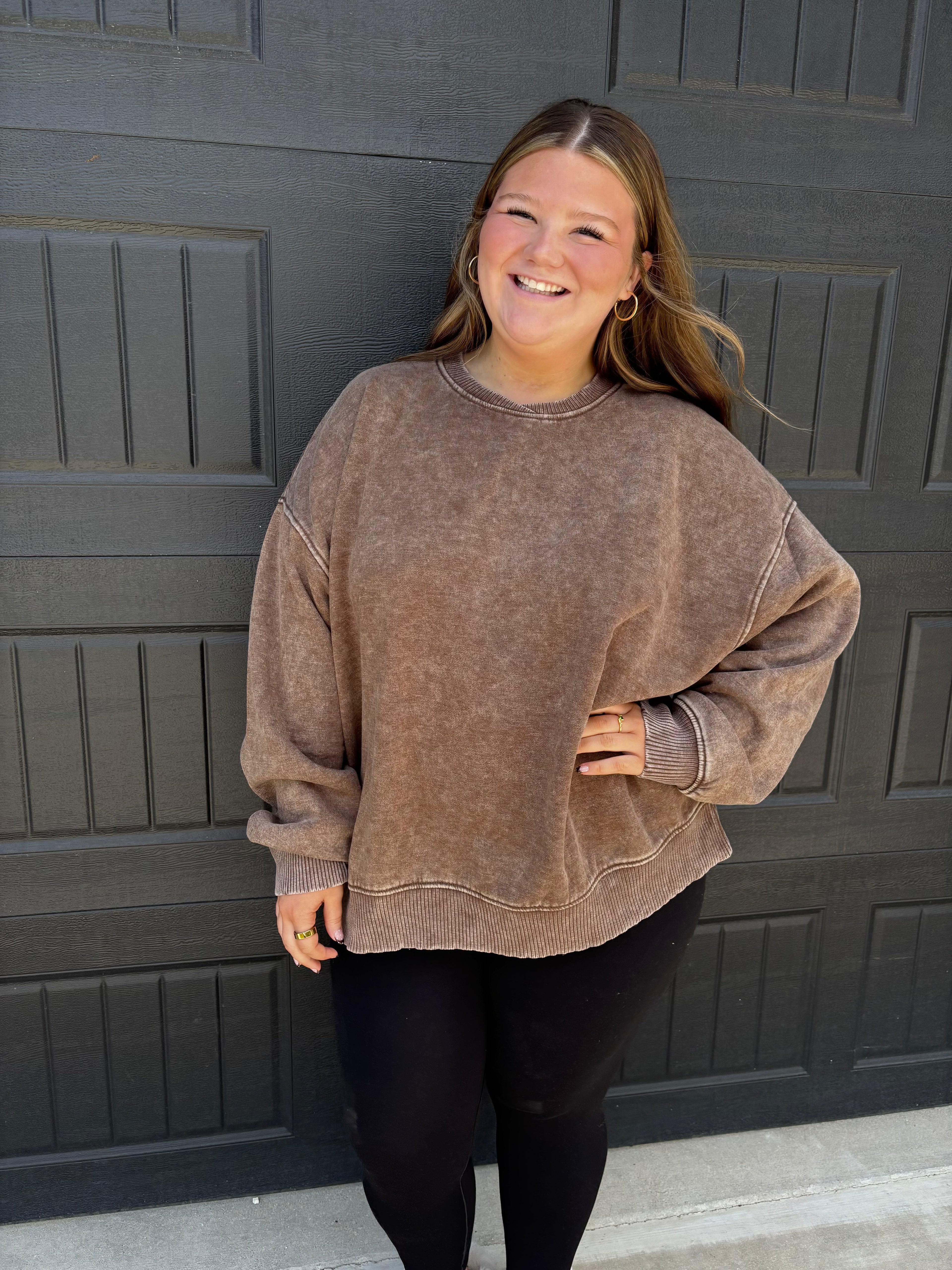 `Wash Fleece Oversized Pullover  Zenana