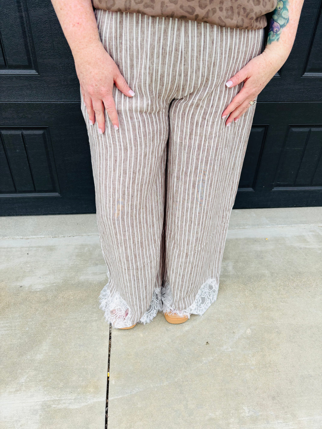 Lace-Trimmed Wide-Leg Pants S - 3XL