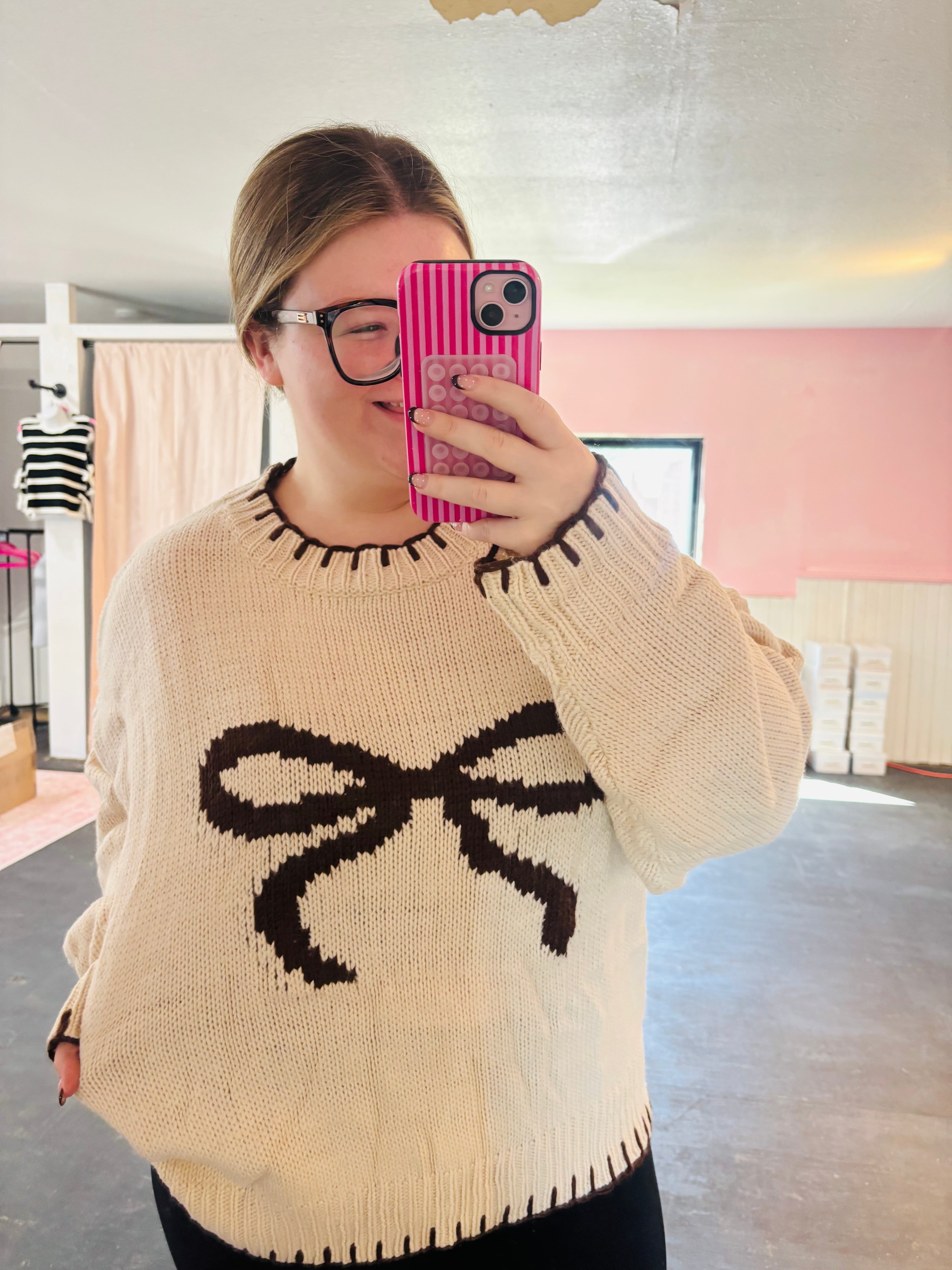 PLUS BIG BOW SWEATER