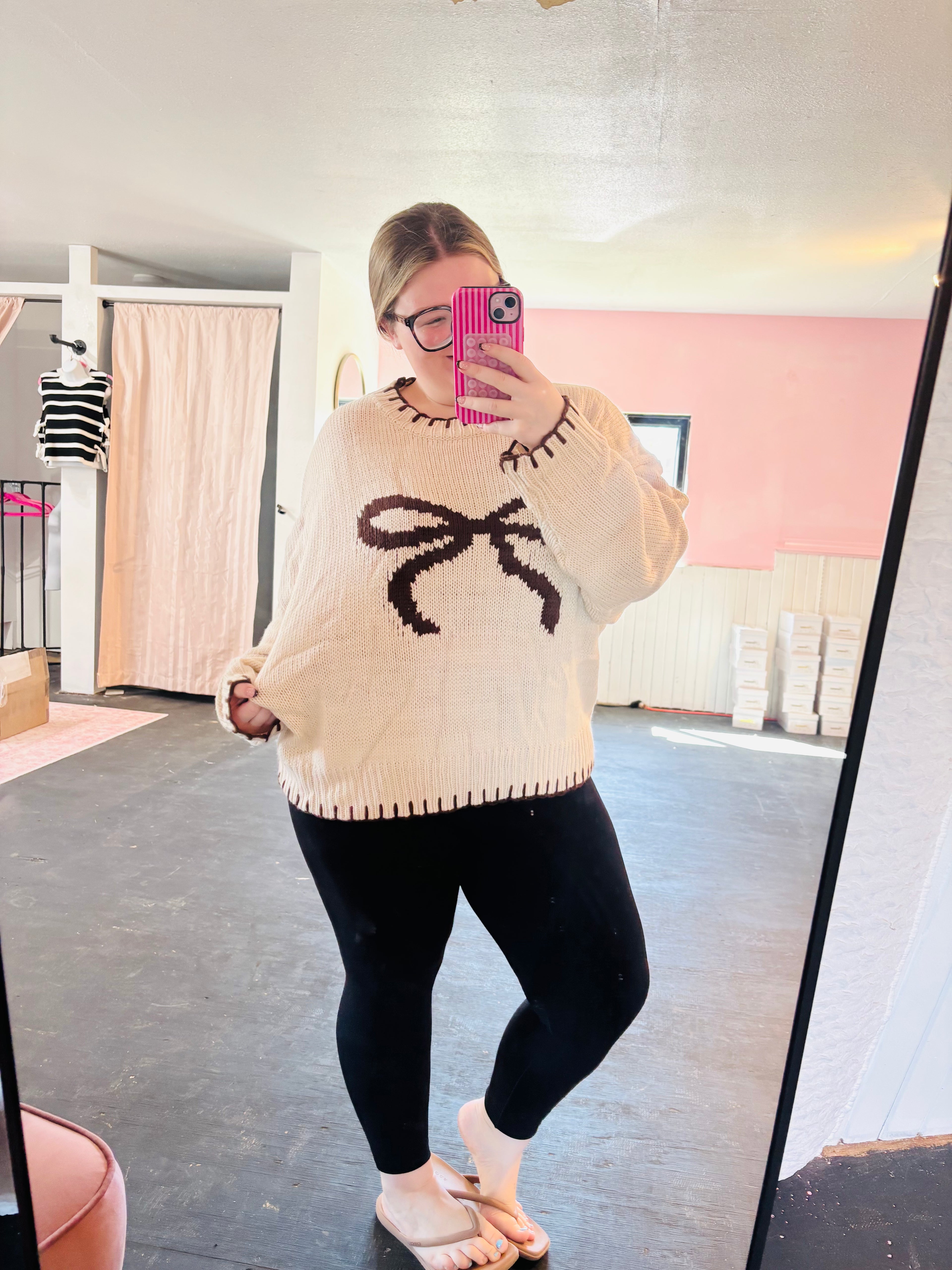PLUS BIG BOW SWEATER