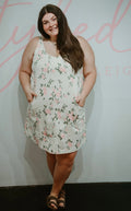 Floral Print Overall Mini Dress