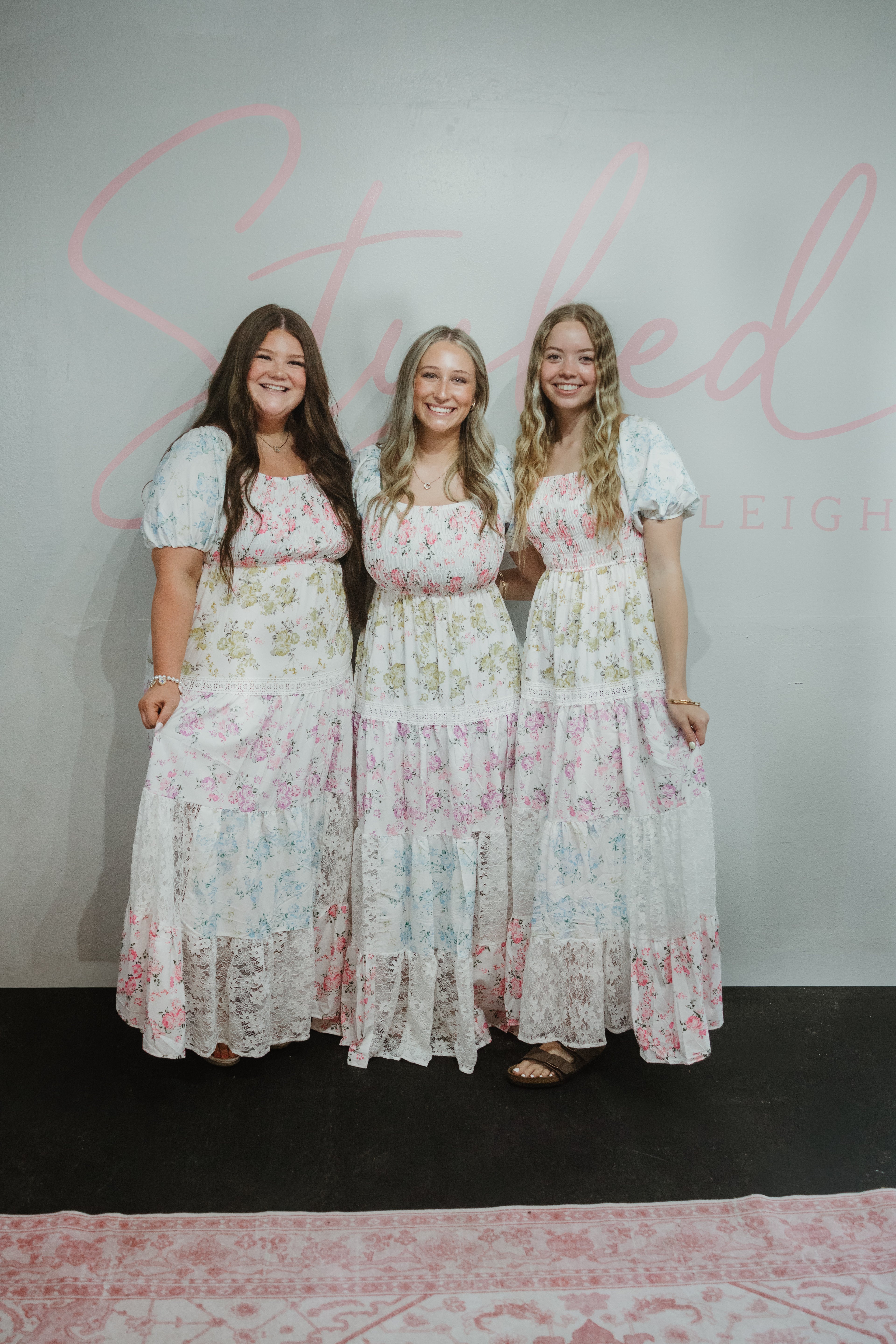 Boho Floral Square Neck Puff Sleeve Maxi Dress