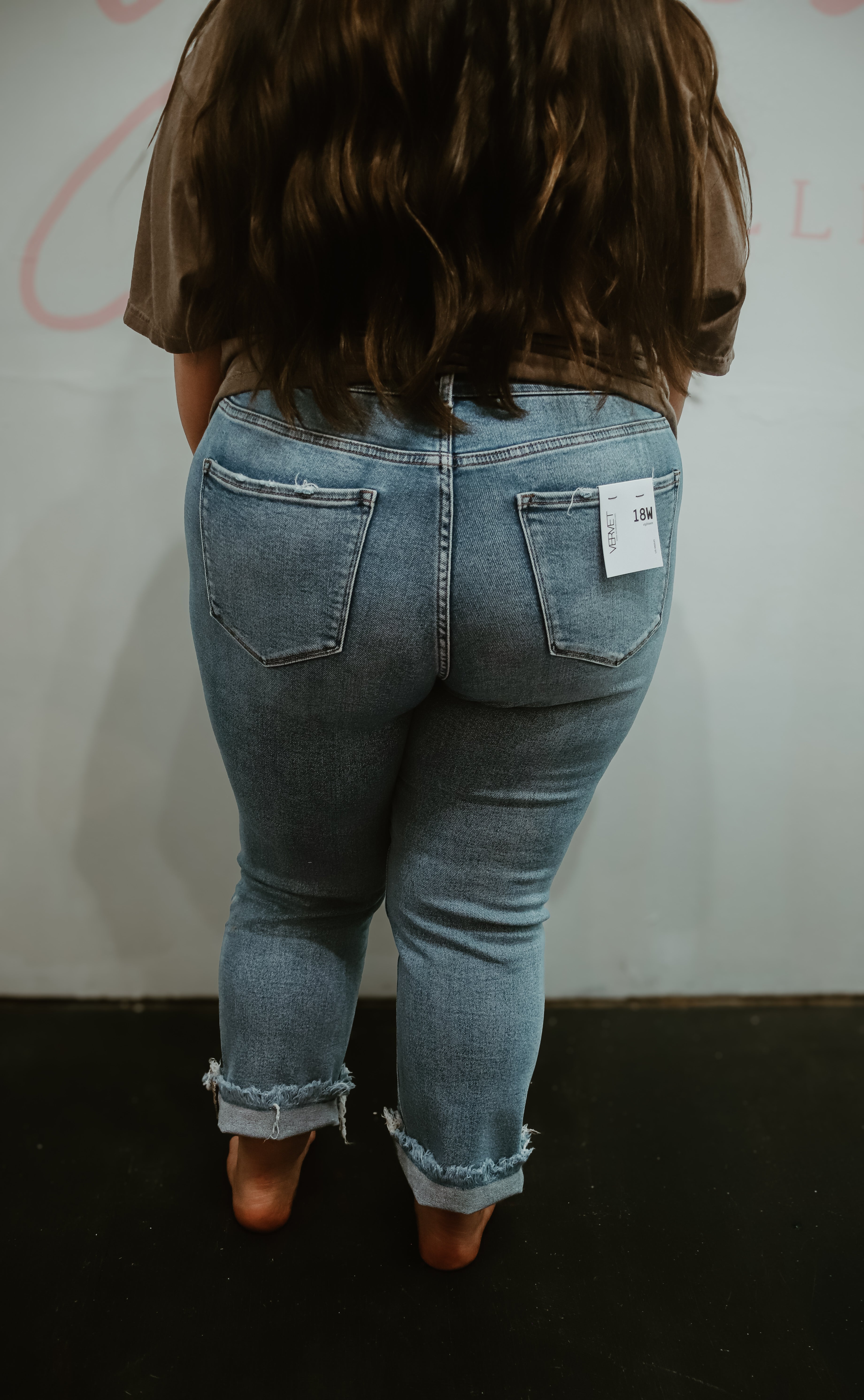 Plus Size High Rise Crop Slim Straight Jeans