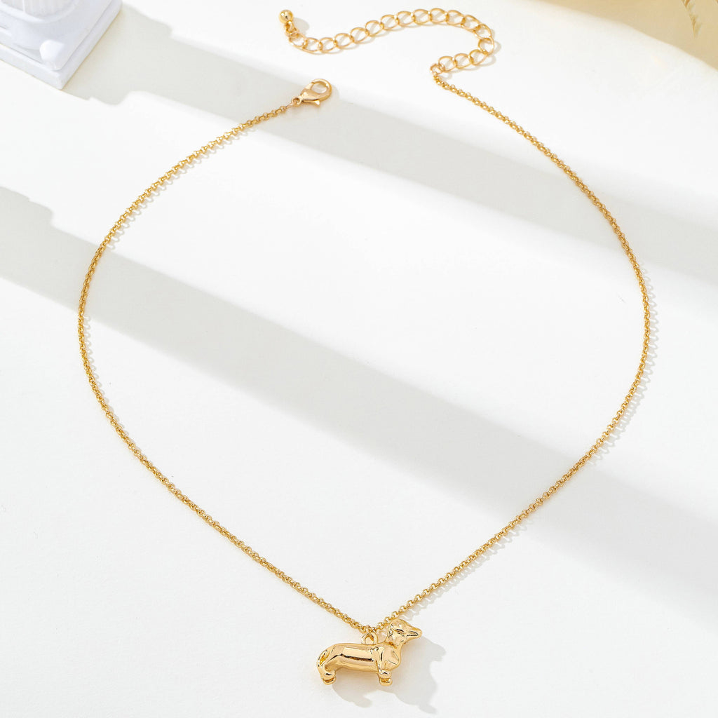 Gold-Tone Dachshund Dog Pendant Necklace
