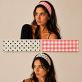 Red Gingham & Black Polka Dot Headband 2-pc Set