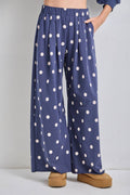 PLUS  Polka Dot Print Wide-Leg  Lounge Pants